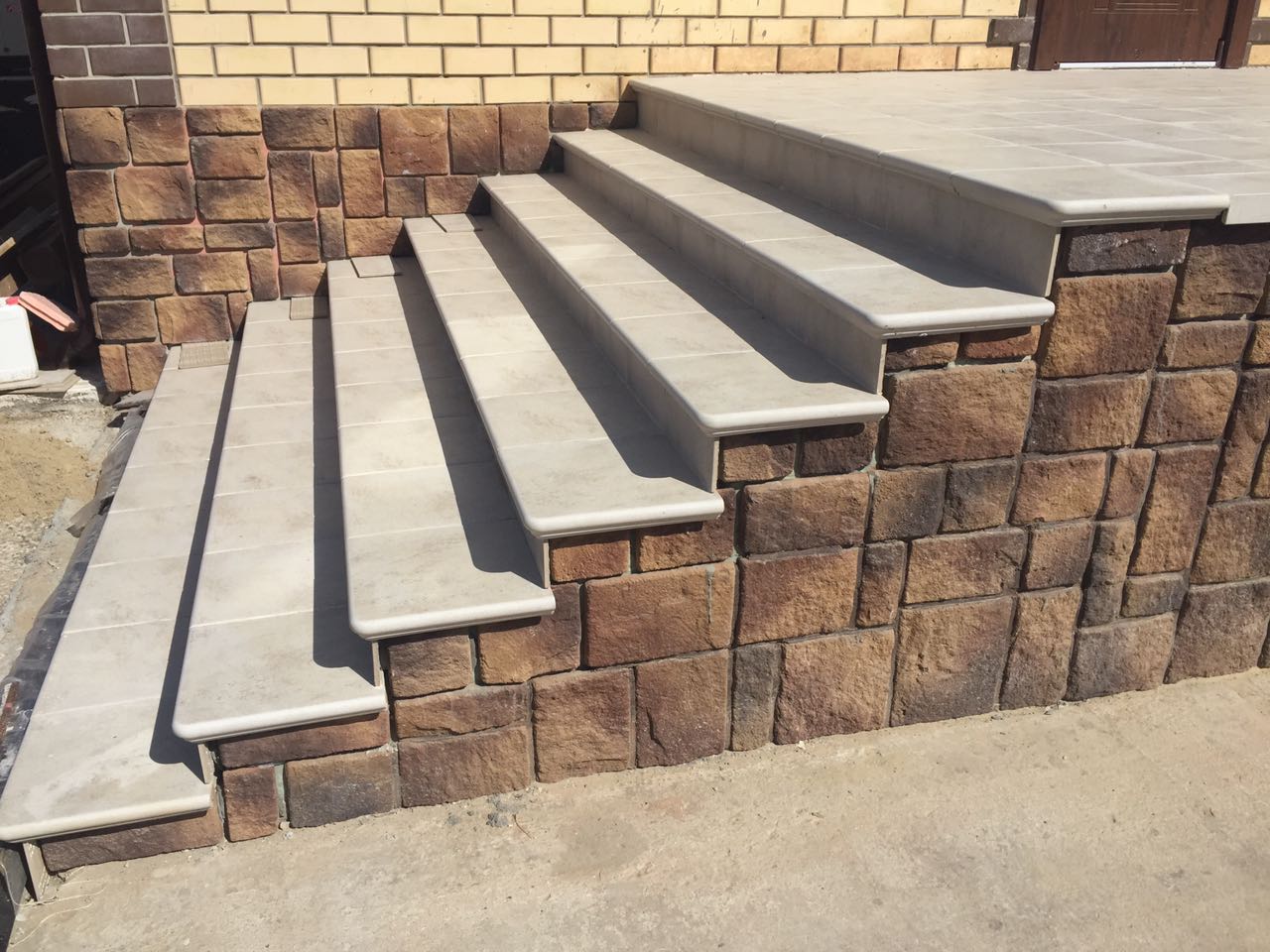 Монтаж клинкерных ступеней и плитки