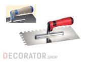 Кельма Maurerfreund Smoothing Trowel с зубцами 10*10, кожаная ручка, 280*130*0,7 мм