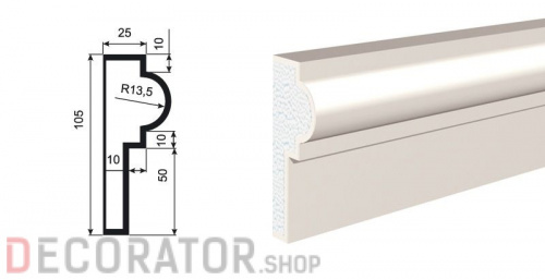 Молдинг LEPNINAPLAST МВ-105/3, 2000*105*25 мм в Белгороде