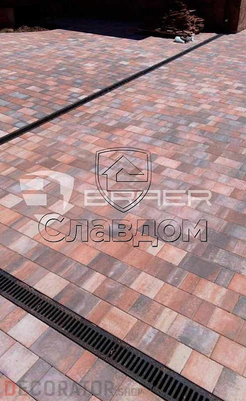 Плитка тротуарная BRAER Старый город Ландхаус Color Mix тип 4 "Койот", 80/160/240*160 мм