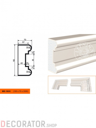Молдинг LEPNINAPLAST МВ-160/6, 2000*160*70 мм в Белгороде