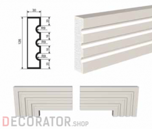 Молдинг LEPNINAPLAST МВ-126/1, 2000*126*30 мм в Белгороде