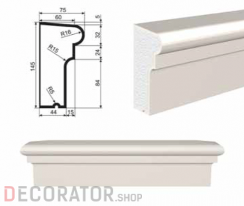 Подоконник фасадный LEPNINAPLAST ПВ-145/2, 2000*75*145 мм в Белгороде