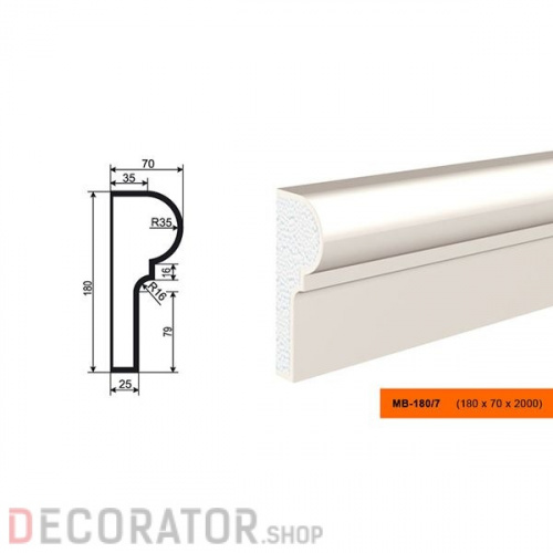 Молдинг LEPNINAPLAST МВ-180/7, 2000*180*70 мм в Белгороде