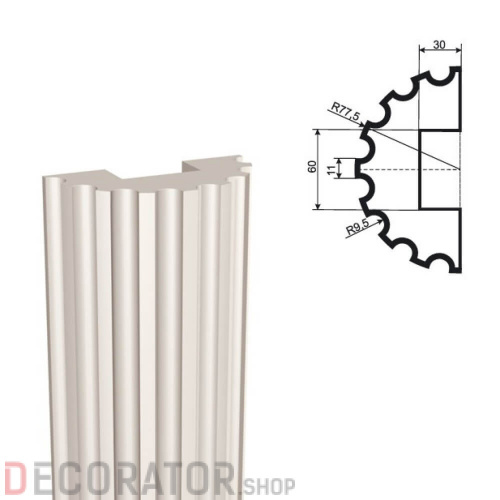 Полуколонна фасадная LEPNINAPLAST КЛВ-155/3 HALF, 2000*77,5*77,5 мм в Белгороде