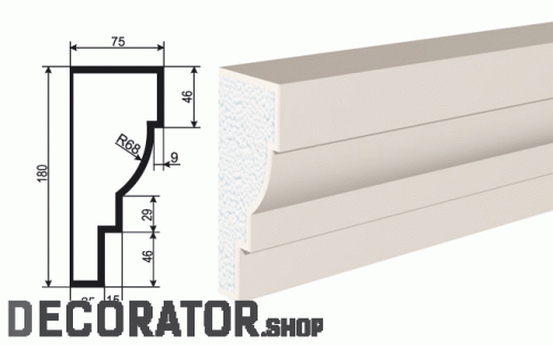 Молдинг LEPNINAPLAST МВ-180/9, 2000*180*75 мм в Белгороде
