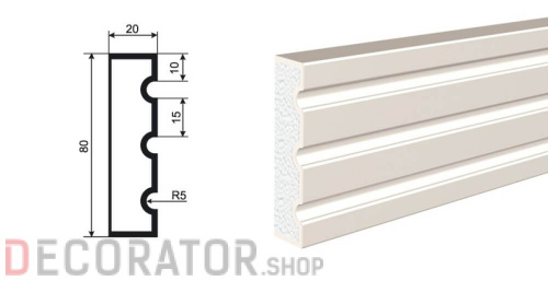 Молдинг LEPNINAPLAST МВ-80/3, 2000*80*20 мм в Белгороде