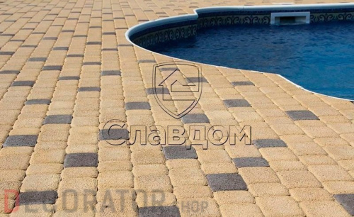Плитка тротуарная ВЫБОР Классико 1КО.6, гладкая, желтый в Белгороде