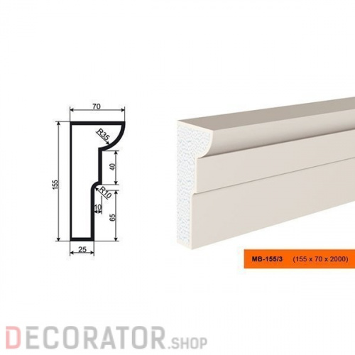 Молдинг LEPNINAPLAST МВ-155/3, 2000*155*70 мм в Белгороде