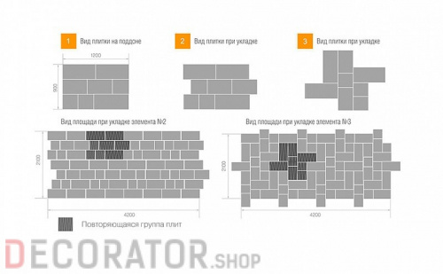 Плитка тротуарная BRAER Триада Color Mix Плато, 300/450/600*60 мм в Белгороде